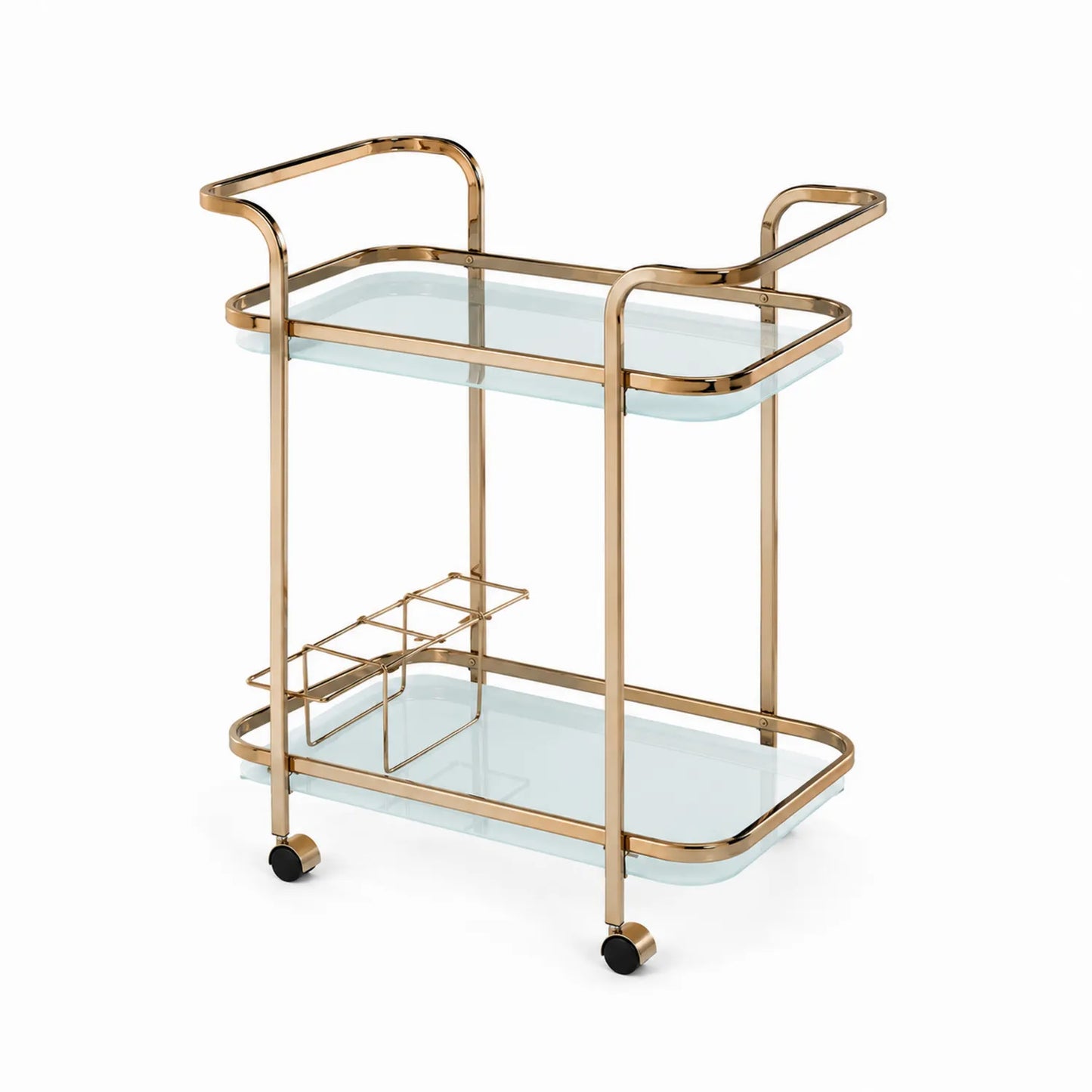 Barwagen Glas Metall Gold 80x40x85 cm