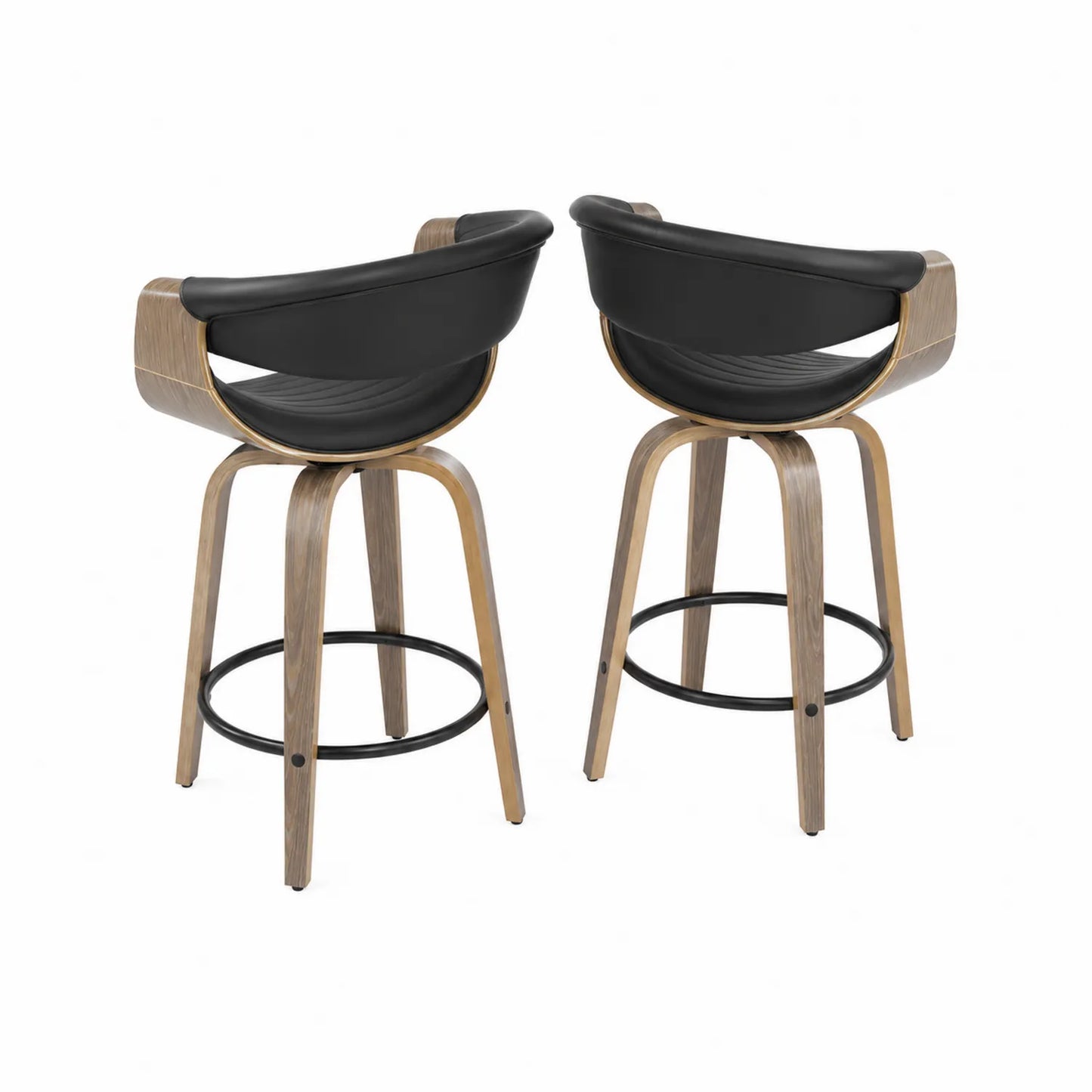 Barhocker Set aus Holz mit Kunstleder Schwarz