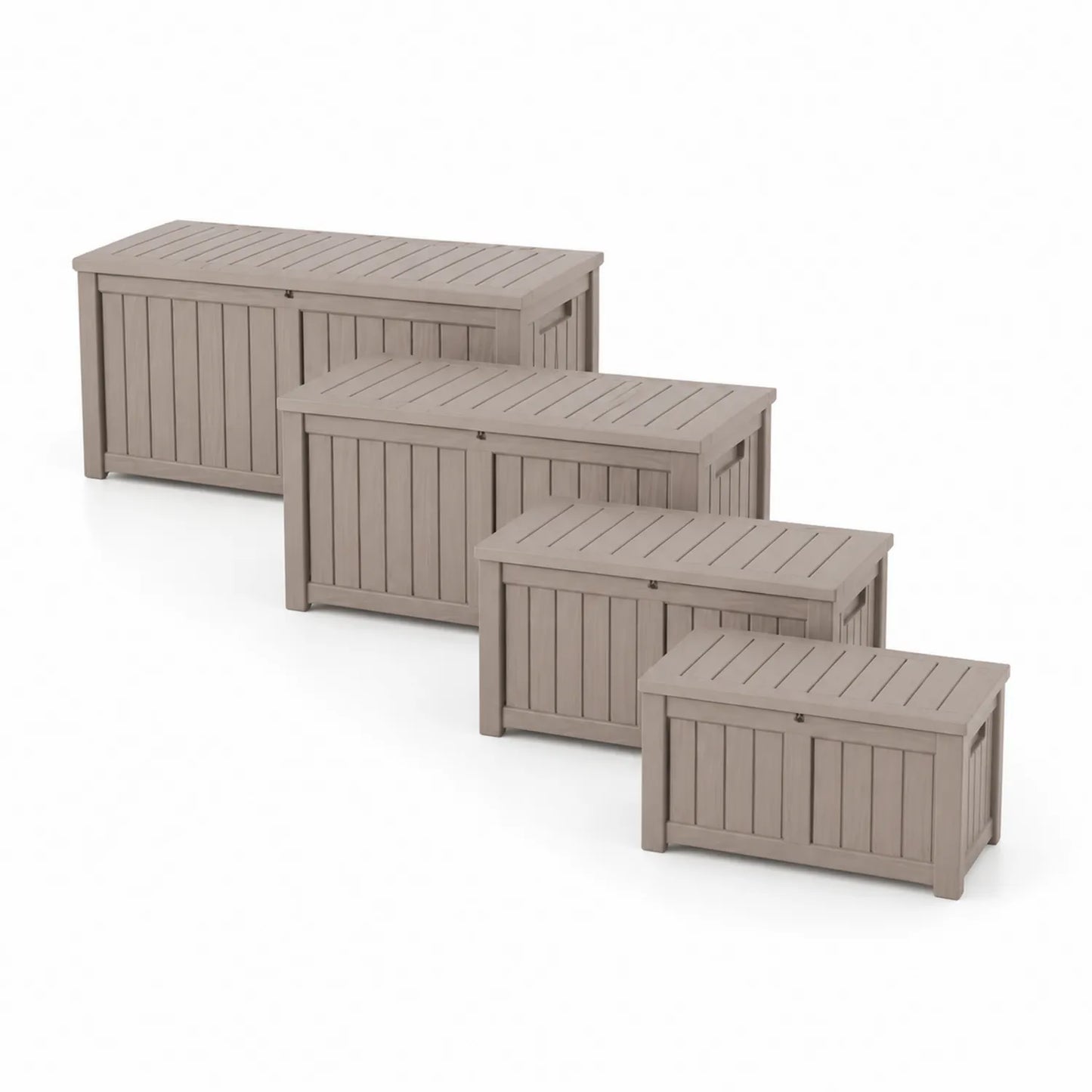 Polypropylen Aufbewahrungsbox Set Beige in verschiedenen Größen