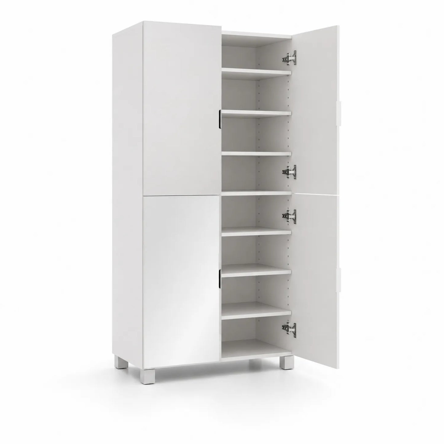 Hochschrank mit Türen MDF Weiß 180x80x40 cm