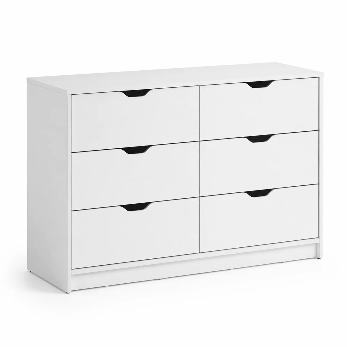 MDF Kommode mit 6 Schubladen Weiß 120x40x78 cm