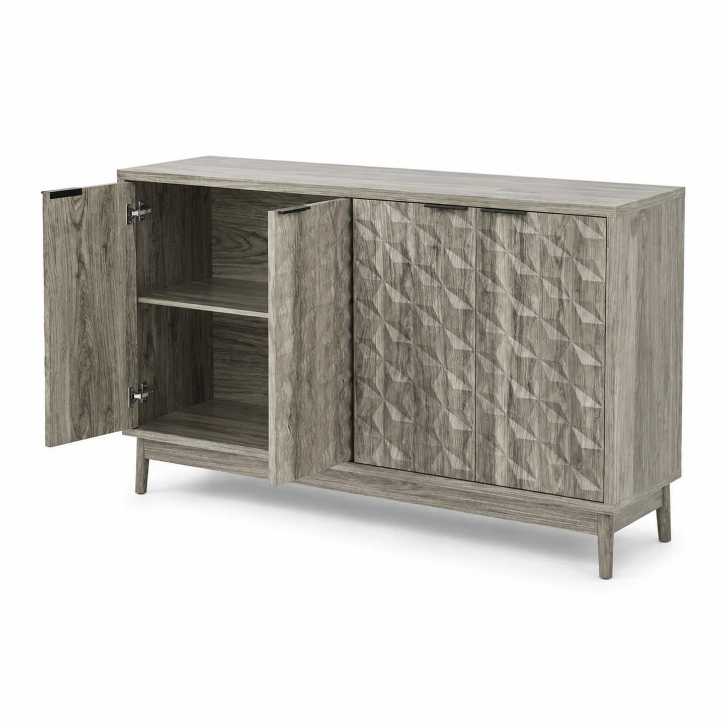 Sideboard Holz Grau 120x40x75cm