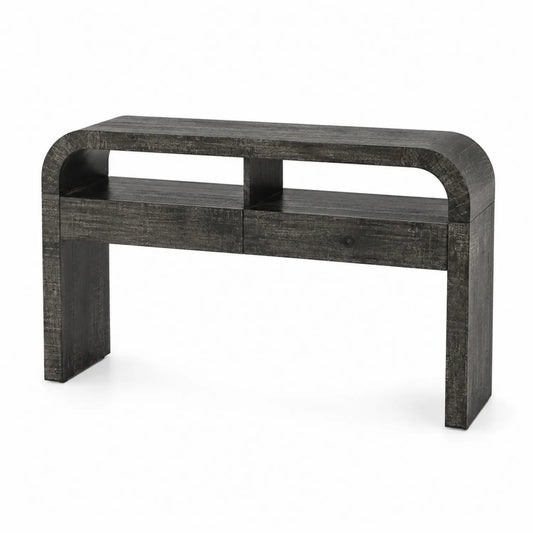 Konsolentisch Massivholz Mango Schwarz 120x35x80cm