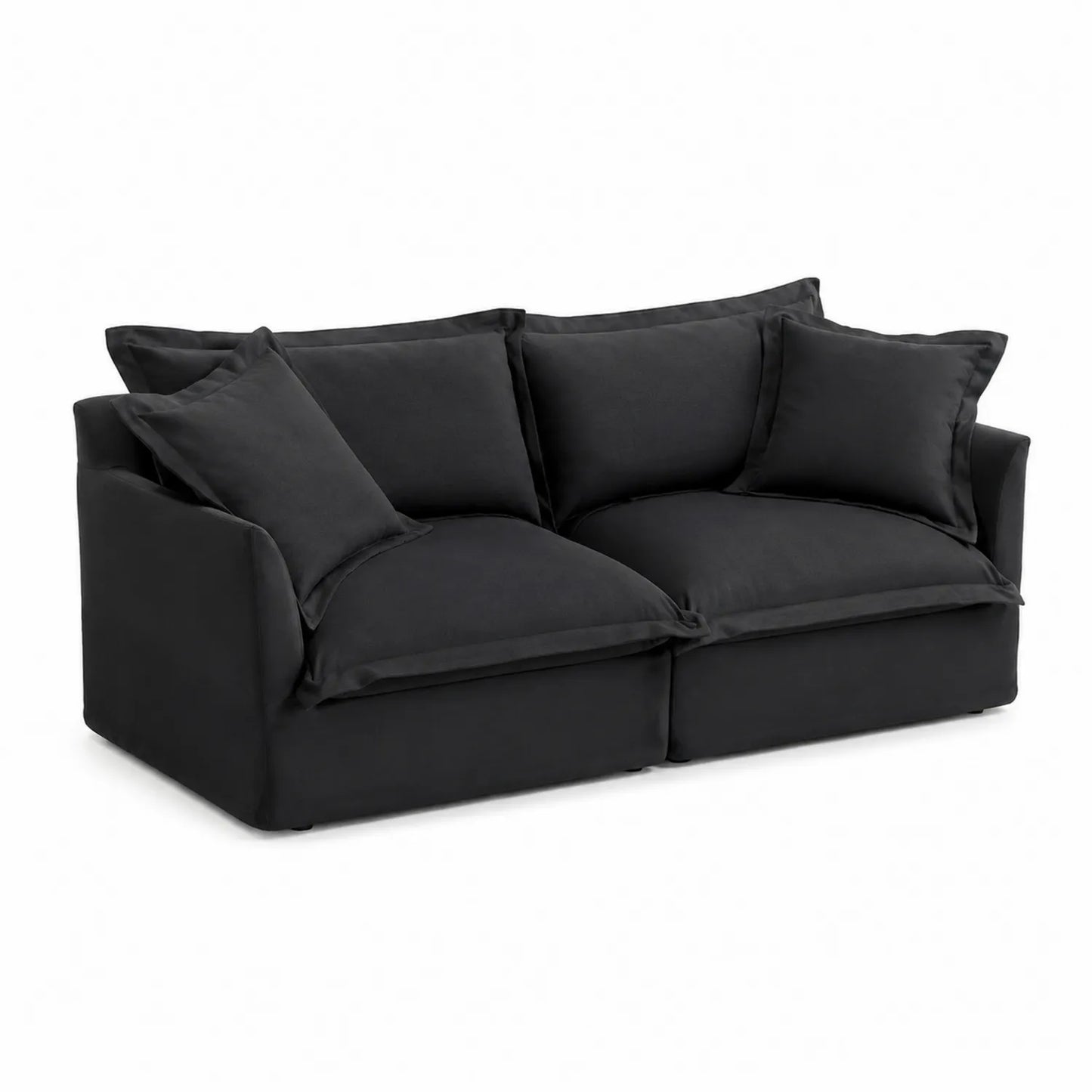 2-Sitzer Sofa Textil Schwarz 200x95x85cm