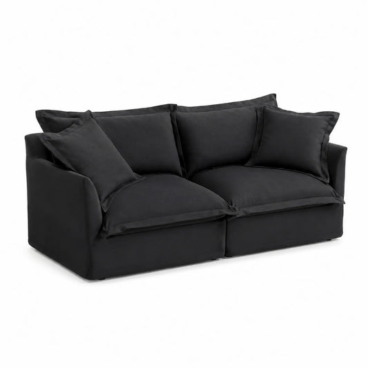 2-Sitzer Sofa Textil Schwarz 200x95x85cm