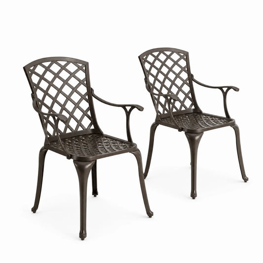 2er Set Gartenstühle Aluminium Bronze