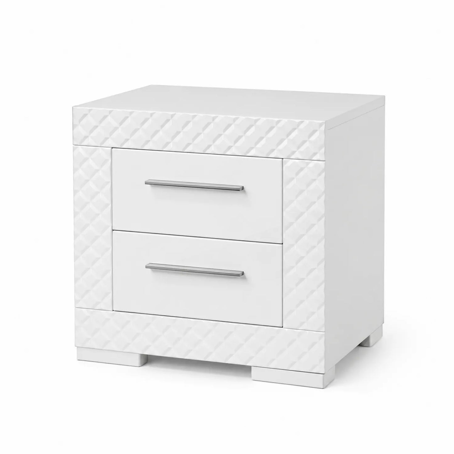 Nachttisch mit 2 Schubladen MDF Weiß