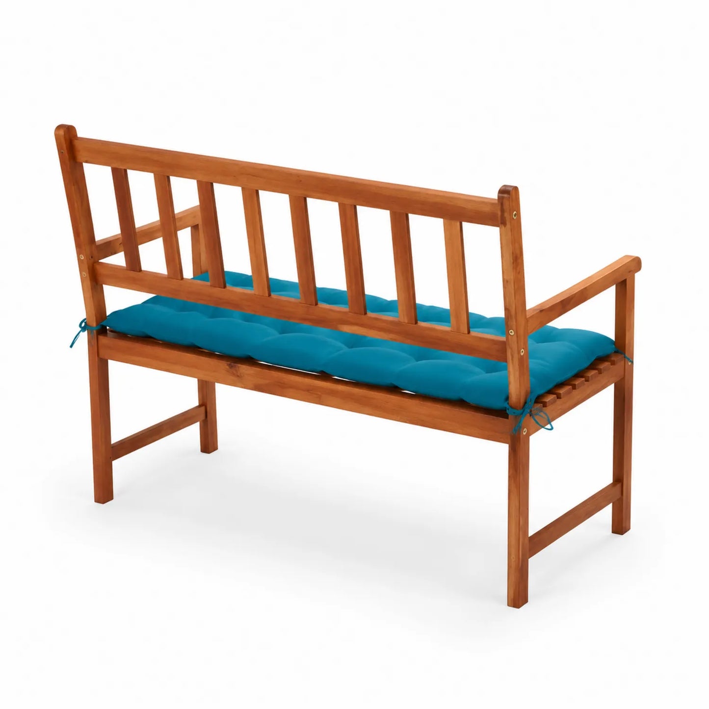 Holzbank mit Rückenlehne Akazienholz Blau 120 cm