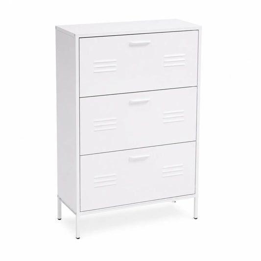 Metallschubladenschrank mit 3 Fächern Weiß